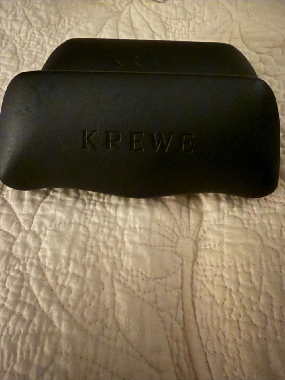KREWE Eyewear Case black with Olive Green satin interior